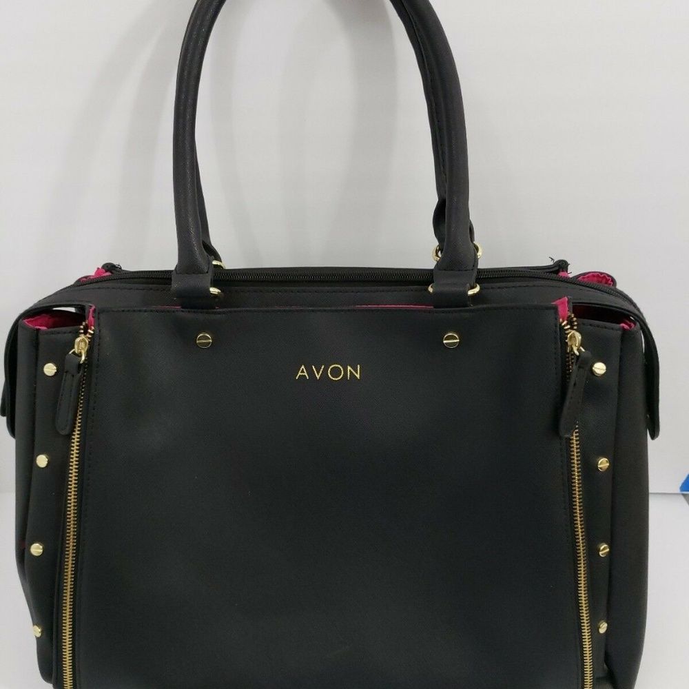 Avon Tote Bag - Black with Gold Studs
